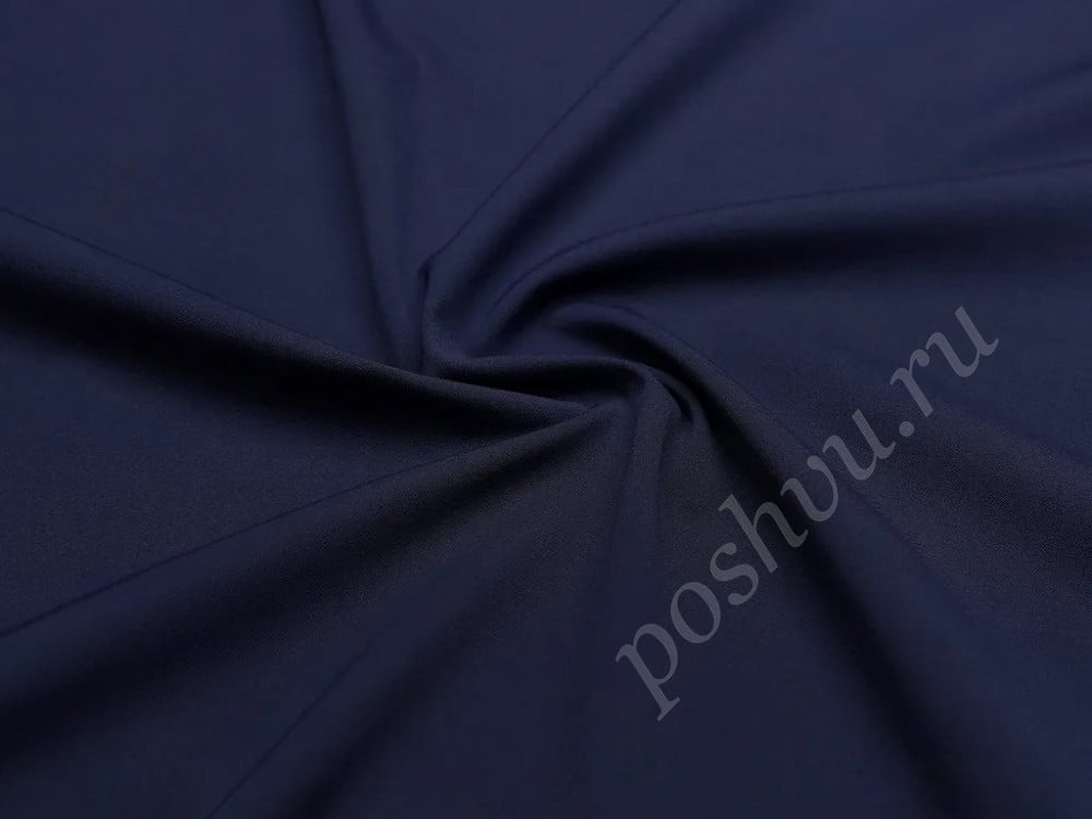 Костюмно-плательная хлопковая ткань темно-синего цвета