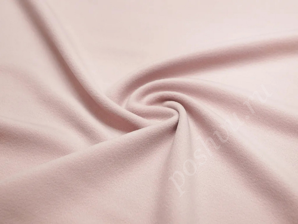 Пальтовая ткань нежно-розового цвета с коротким ворсом