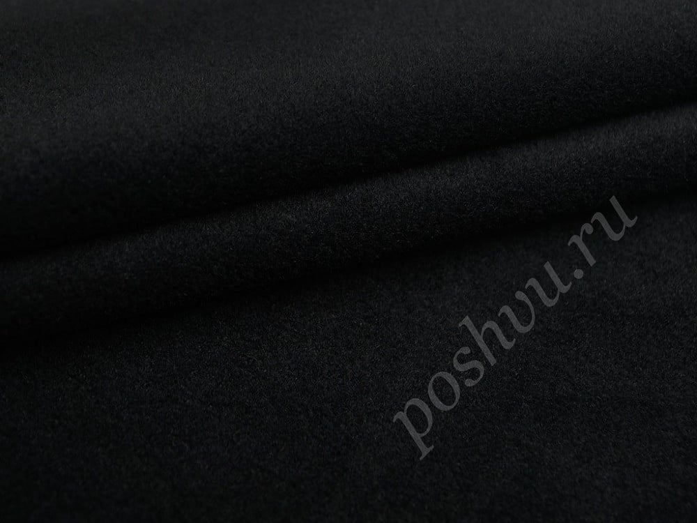 Пальтовая ткань, черного цвета