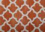 Портьерная ткань рогожка ALSTON серый геометрический узор на оранжевом фоне
