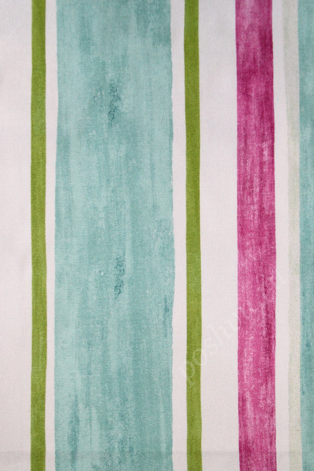 Портьерная ткань рогожка REGENCY зеленые, розовые, белые полосы разной ширины