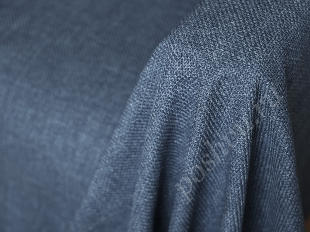 Мебельная ткань рогожка FORTE темно-синего цвета 370г/м2