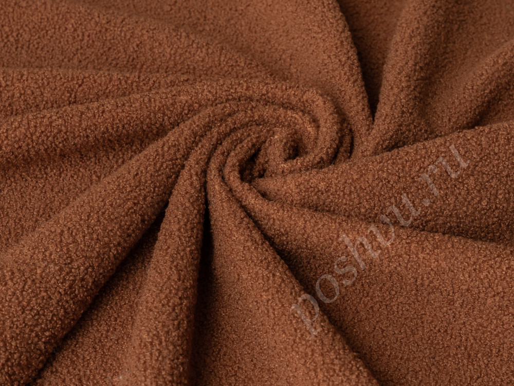Мебельная ткань велюр BRAVO терракотового цвета 270г/м2