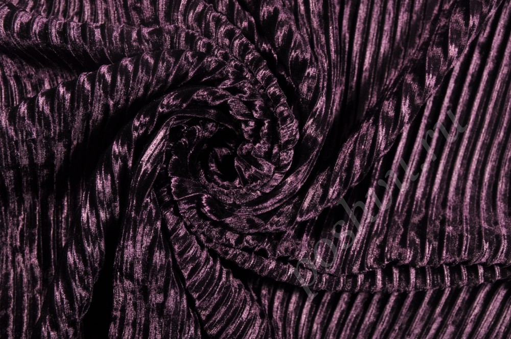 Бархат мраморный плиссерованный Фиолетовый