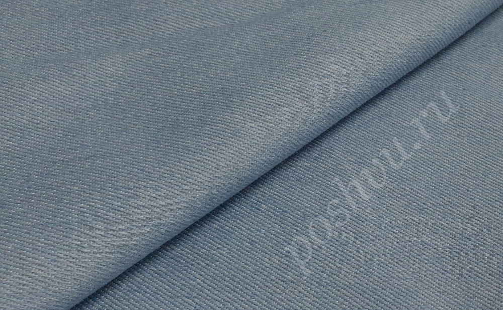 Ткань джинса однотонная, цвет бледно-синий