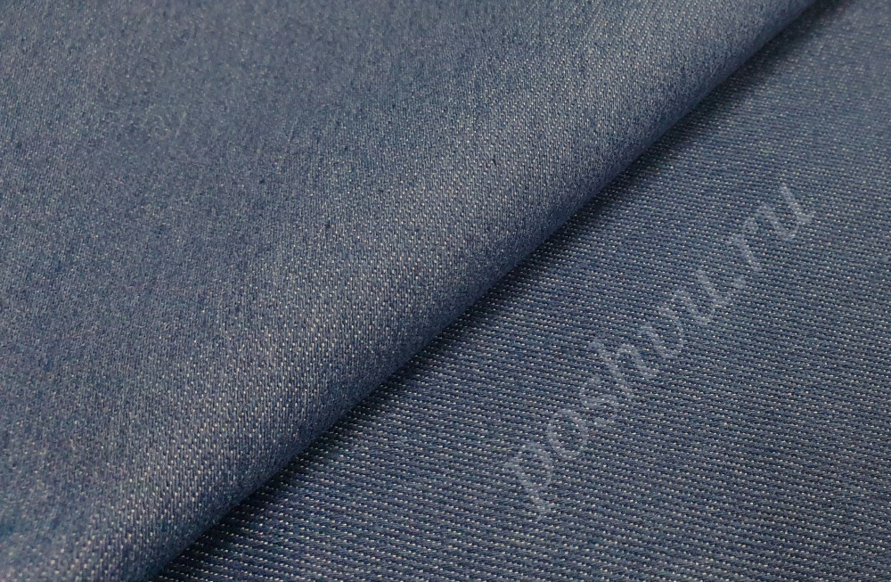 Ткань джинса однотонная, цвет голубой
