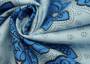 Ткань блузочная голубого оттенка в синие цветы