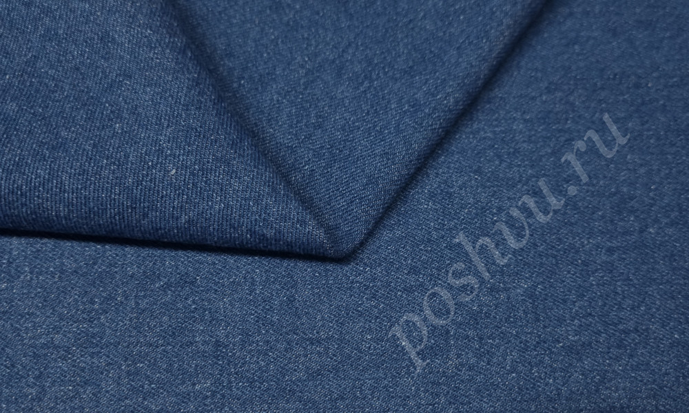 Ткань джинса однотонная, синего цвета