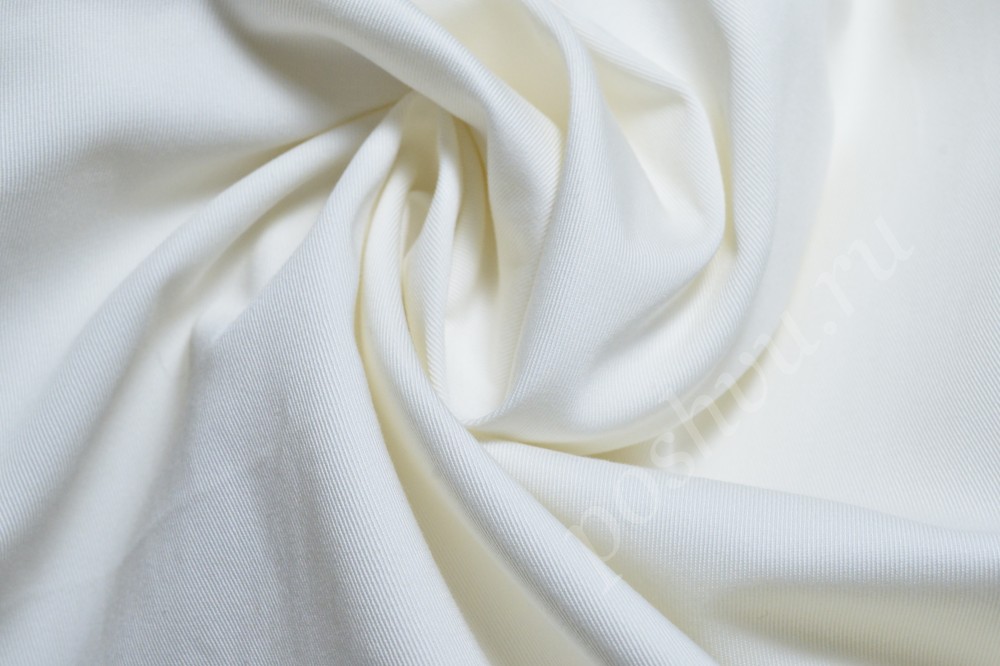 Хлопковая ткань с эластаном белого цвета