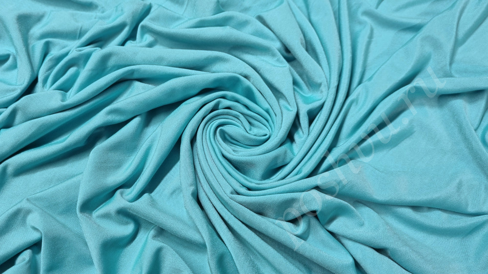 Ткань трикотаж масло однотонный, цвет голубой