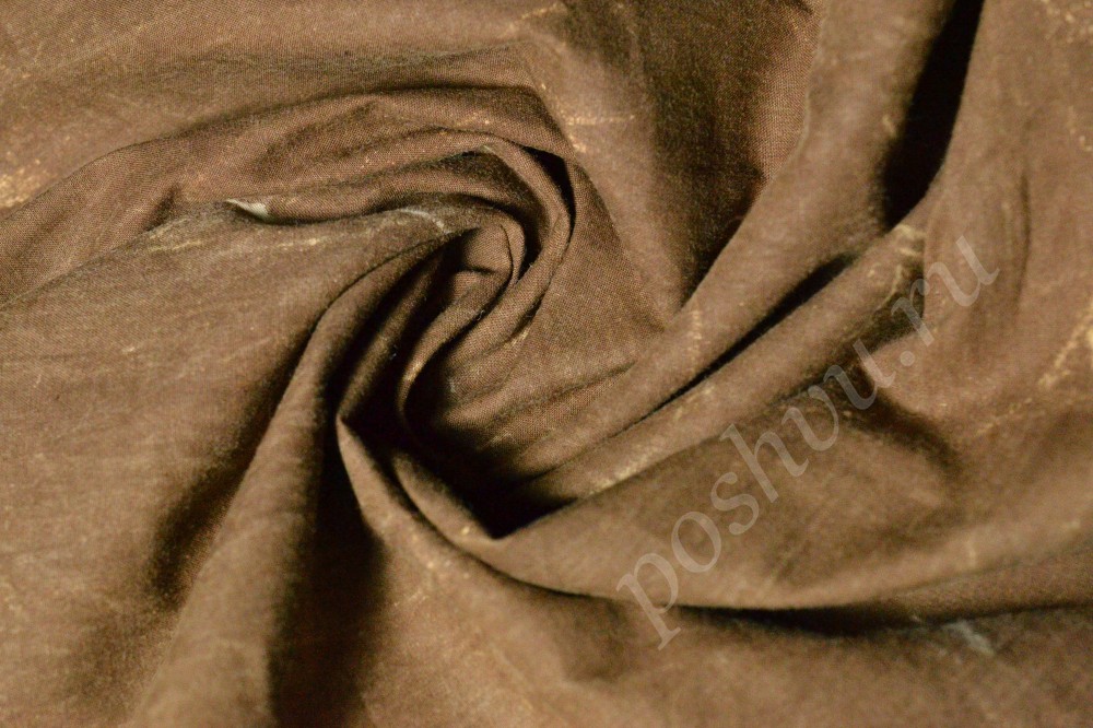 Ткань хлопок коричневого цвета с белыми разводами