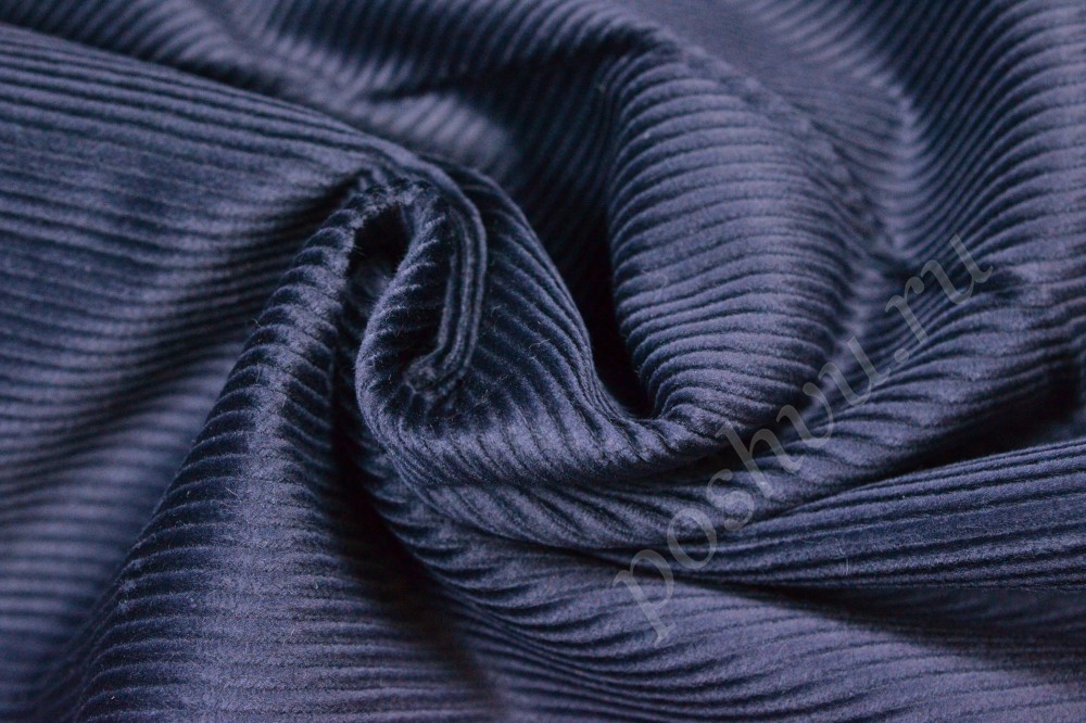 Вельветовая ткань синего цвета