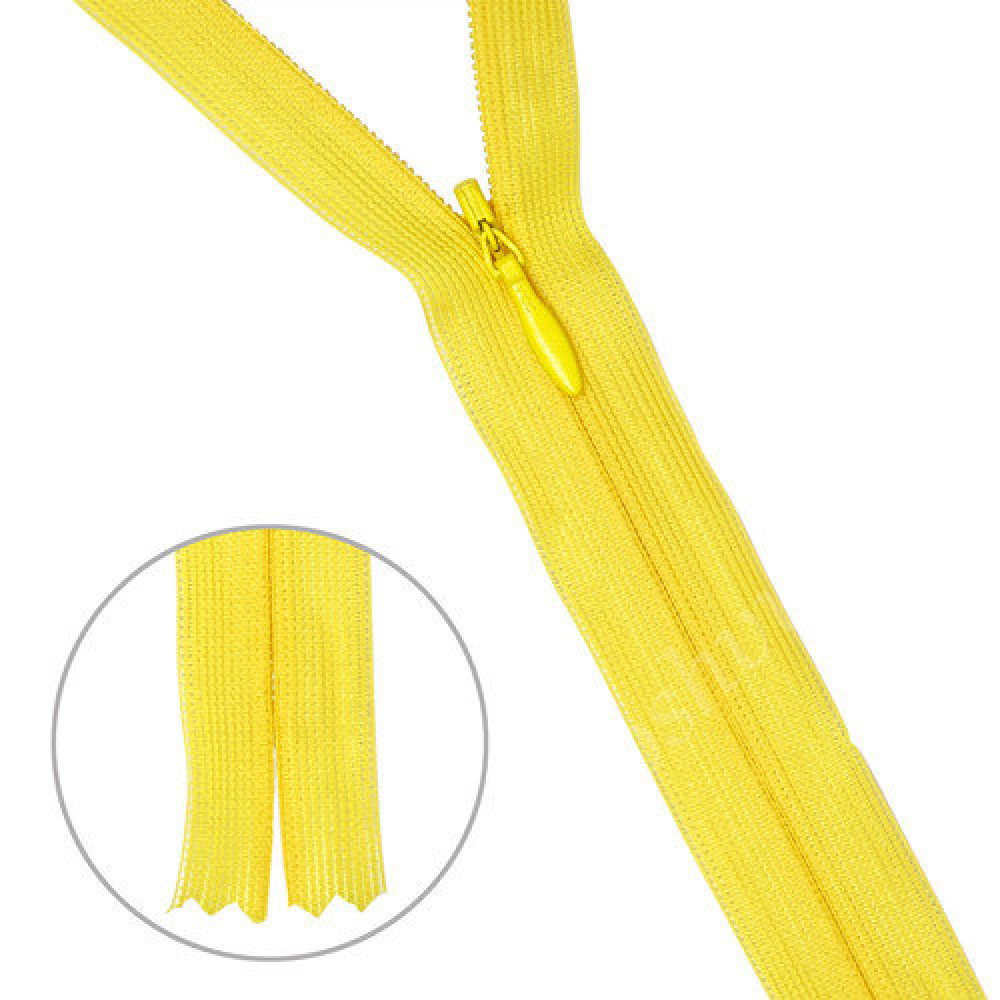 Молния Спираль н/р потайная "BLITZ" 50 см пластик, №109 ярко-желтый