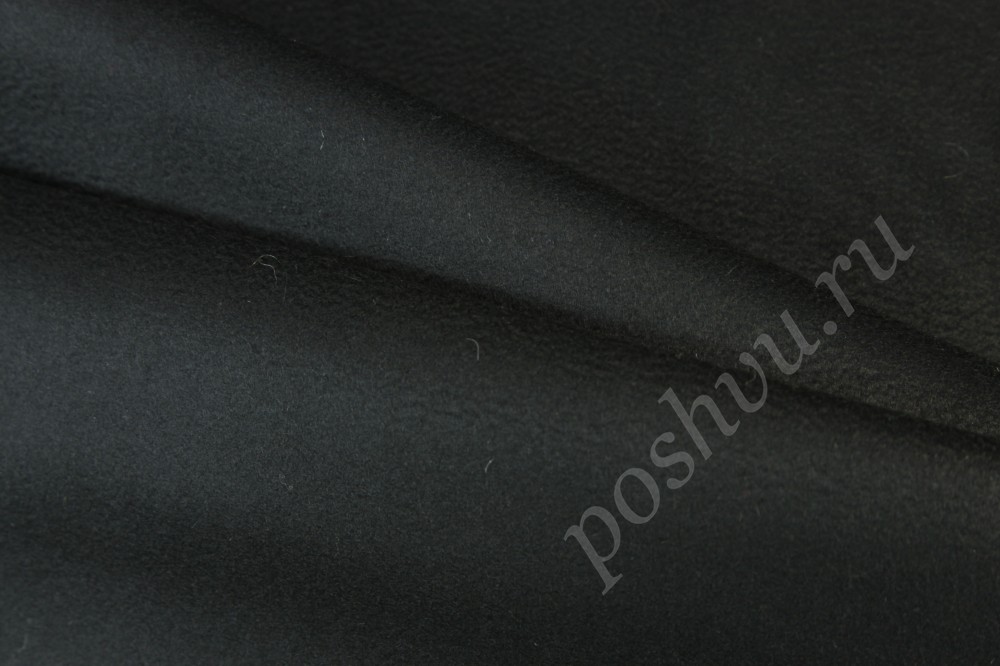 Пальтовая ткань с альпакой черного оттенка