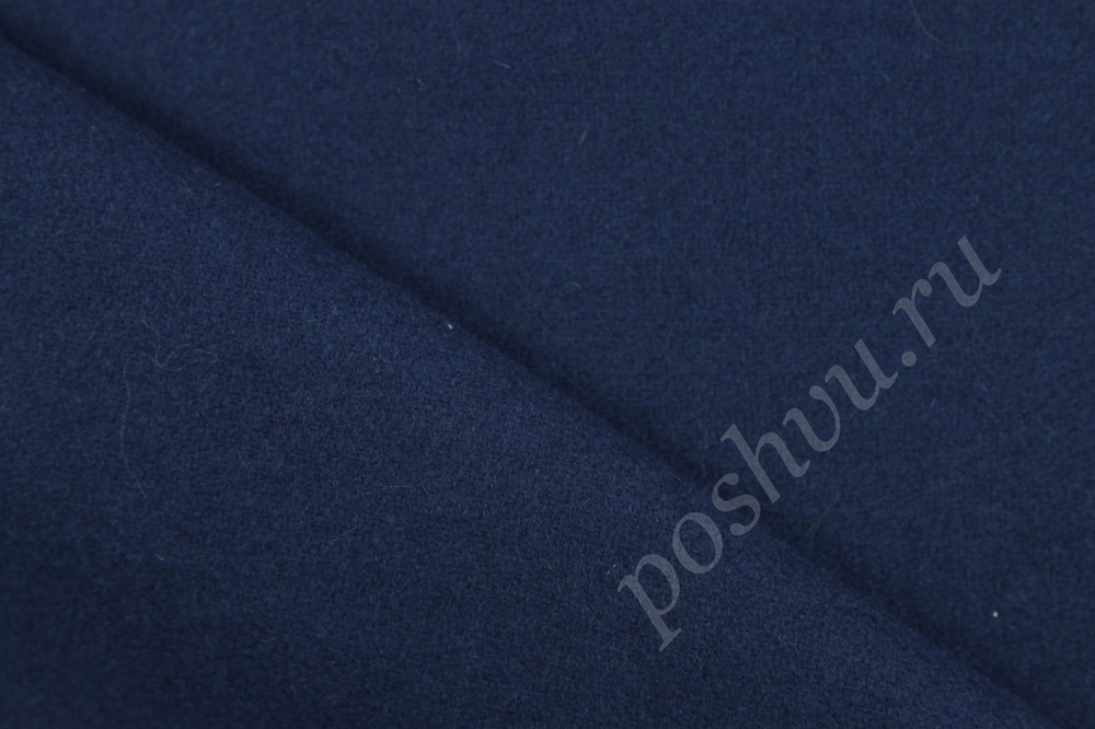 Пальтовая шерстяная ткань синего цвета