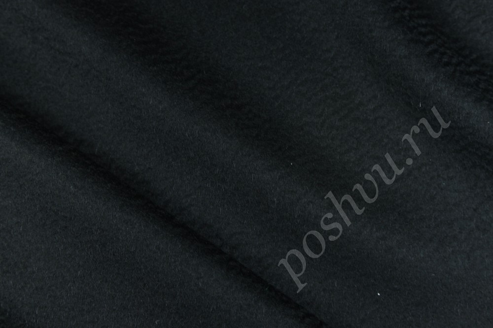 Ткань пальтовая черного оттенка Prada