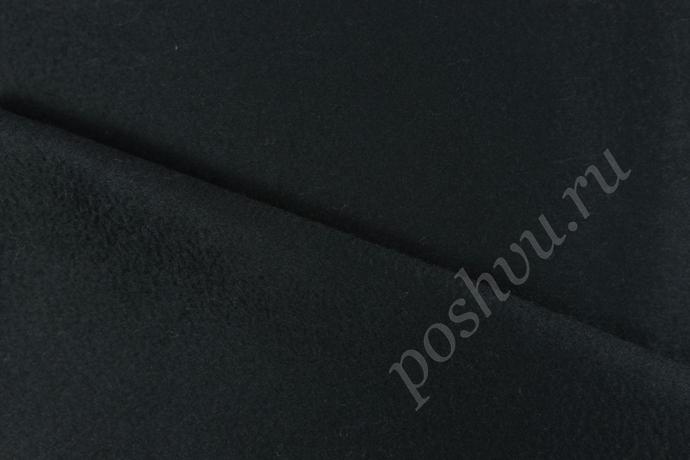 Пальтовая ткань насыщенного черного цвета Max Mara