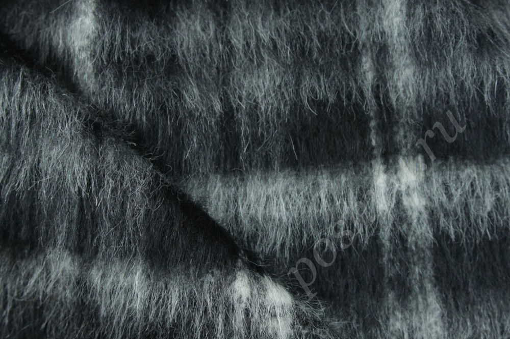 Ткань пальтовая черного цвета в белый узор Prada