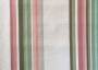 Портьерная ткань рогожка CINNIA розовые, зеленые, бежевые полосы разной ширины