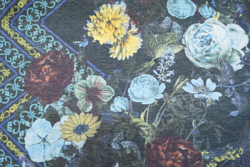 Ткань вискоза с цветочным рисунком