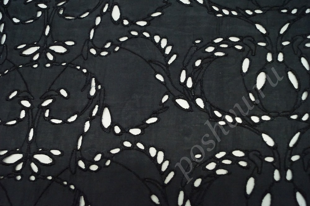 Ткань хлопковая шитье чёрного цвета