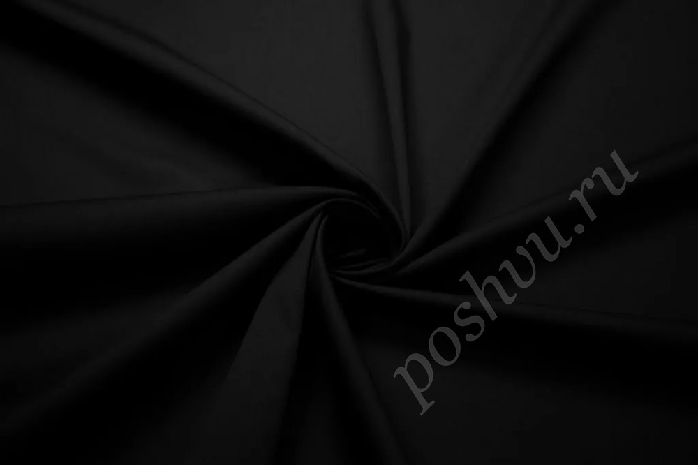 Костюмная двухсторонняя ткань чёрного цвета (212г/м2)