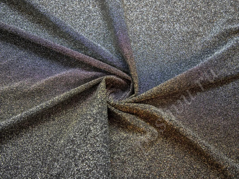 Трикотажная ткань черного цвета с серебристым люрексом (269г/м2)
