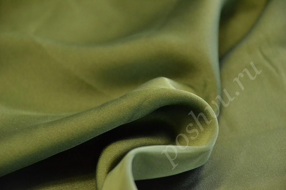 Блузочная ткань оливкового цвета
