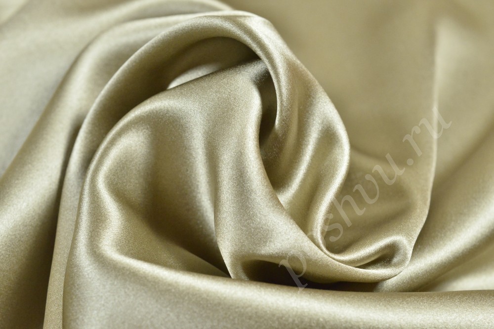 Ткань атласный шелк серебристо-жемчужного оттенка