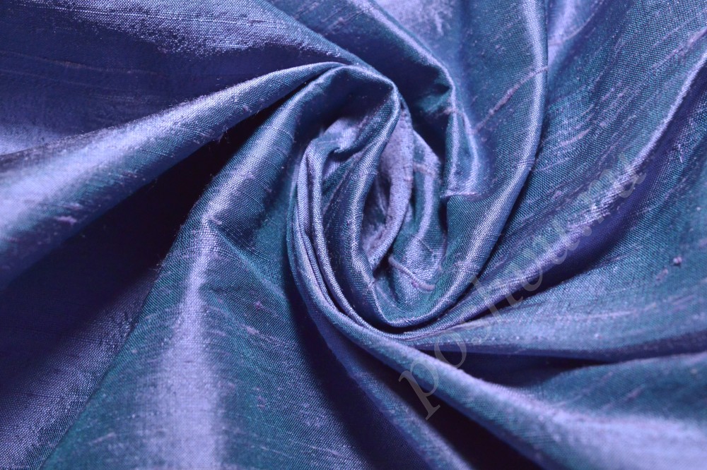 Ткань дикий шелк голубого оттенка с фиолетовым отливом
