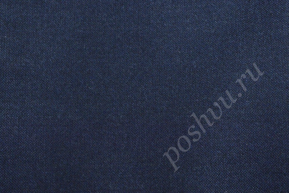 Ткань костюмная глубокого темно-синего оттенка