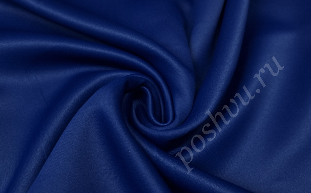 Ткань Блэкаут однотонный, темно-синего цвета с чёрной нитью
