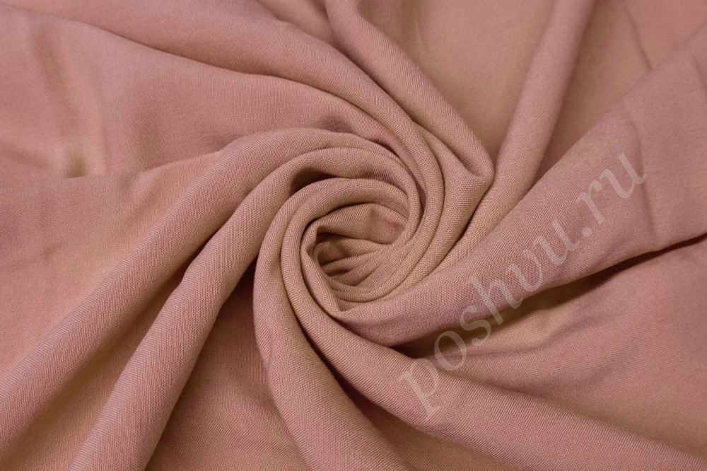 Штапель однотонный, цвет пыльно-розовый, 110 гр/м2