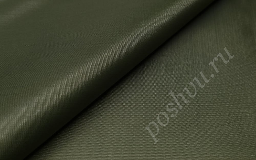 Ткань Таффета подкладочная T190, цвет хаки, 54 г/м2