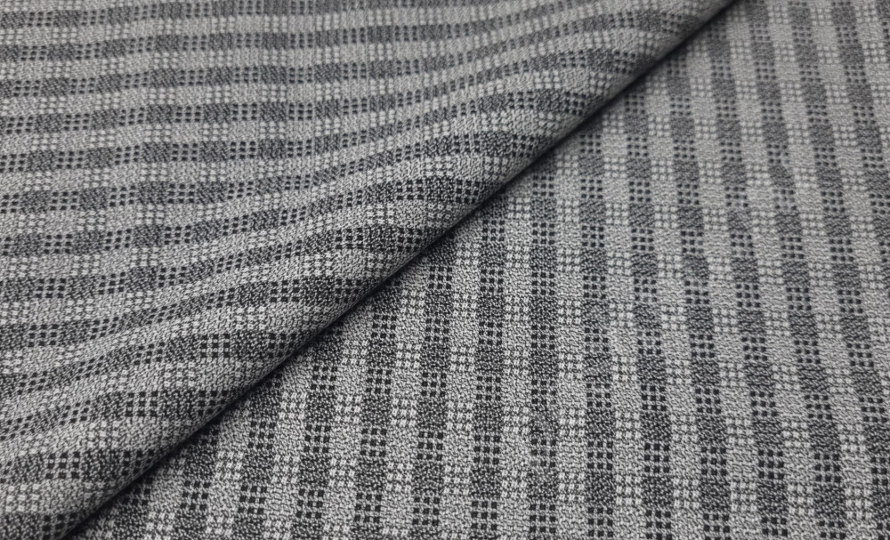 Ткань костюмная в клетку, цвет серый/черный