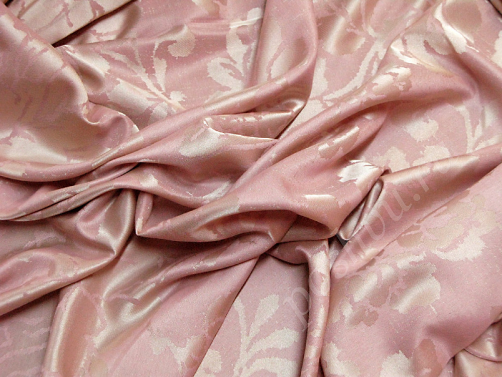 Портьерная ткань ФЛЕР цветы на розовом фоне