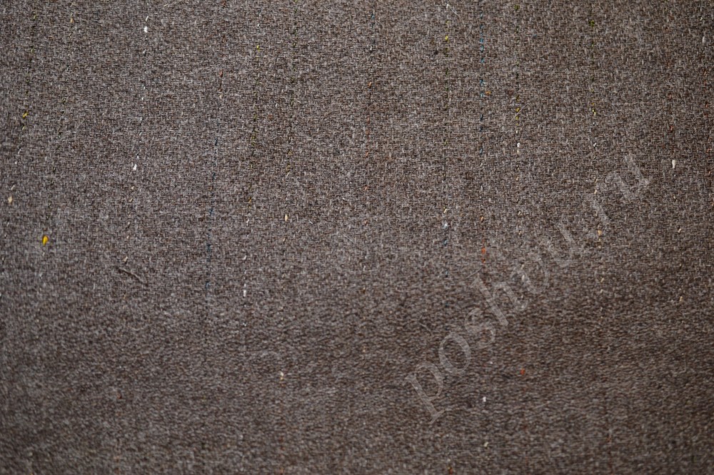 Ткань пальтовая коричнево-серая с вкраплениями