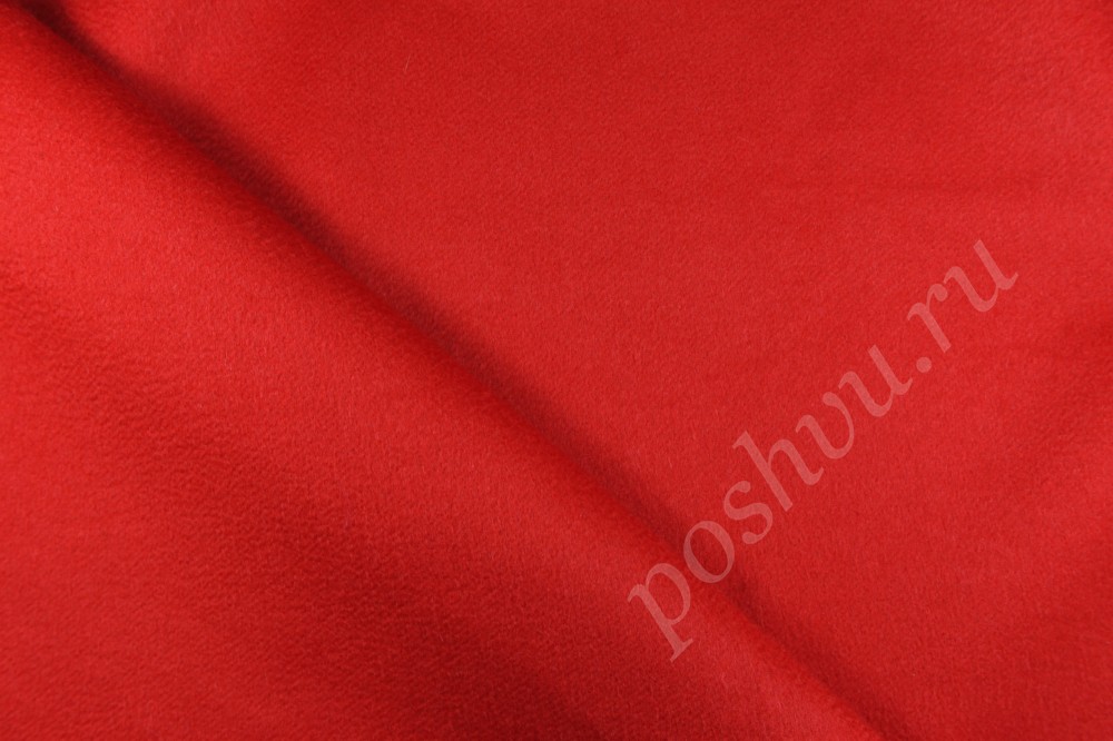 Ткань пальтовая ярко-красного оттенка  Marina Rinaldi
