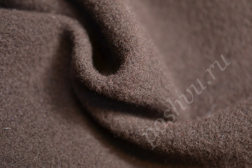 Ткань пальтовая бежево-коричневого оттенка