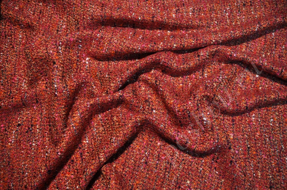 Пальтовая ткань Шанель бордового оттенка