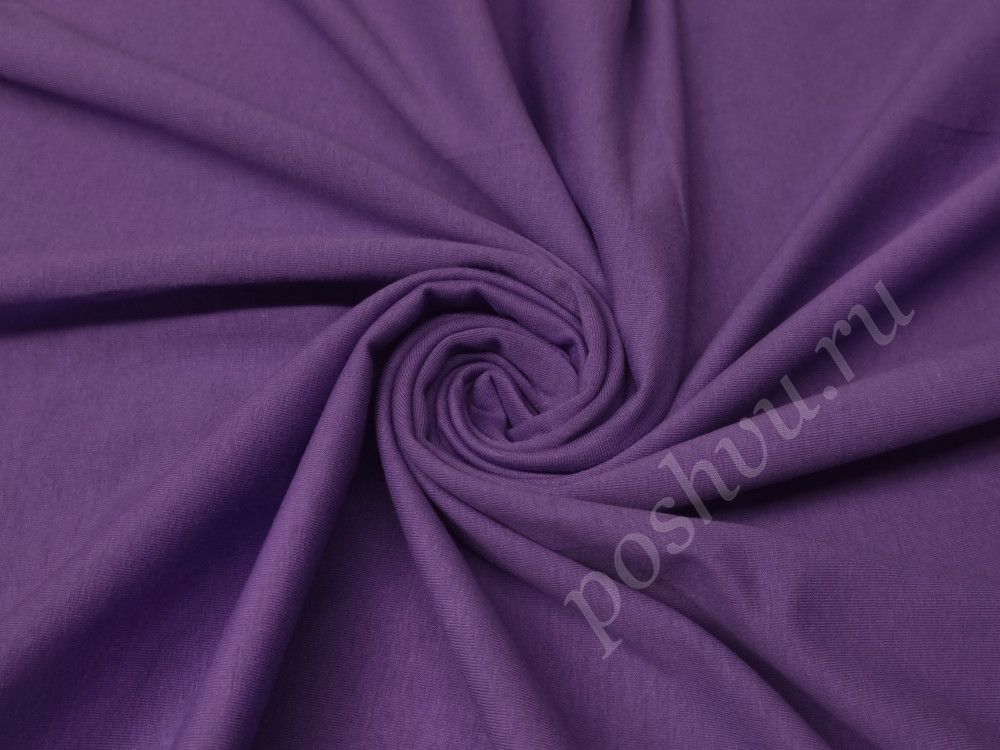 Ткань кулирка с лайкрой ринг, Фиолетового цвета, 185 м2