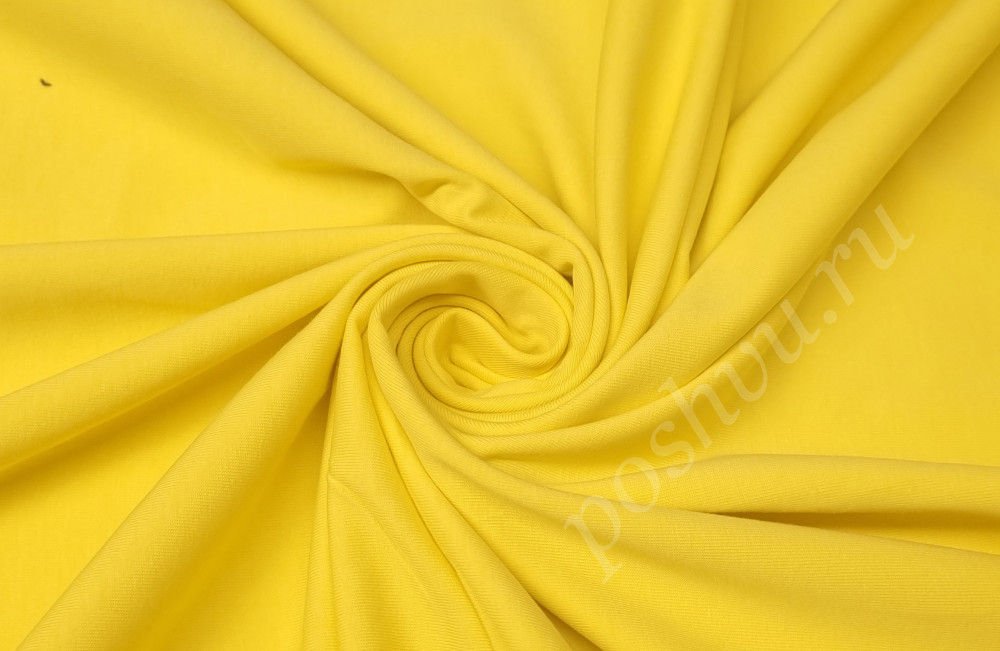 Ткань кулирка с лайкрой, желтого цвета