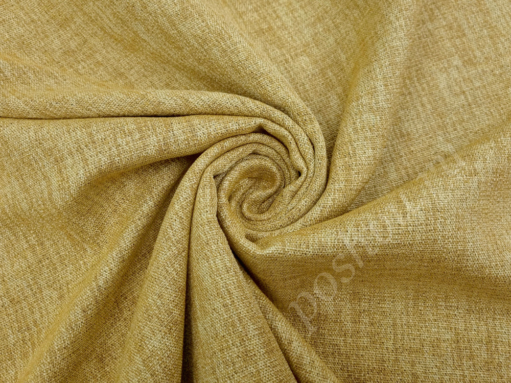 Портьерная ткань блэкаут ИДЕАЛ имитация льна, цвет золотистый