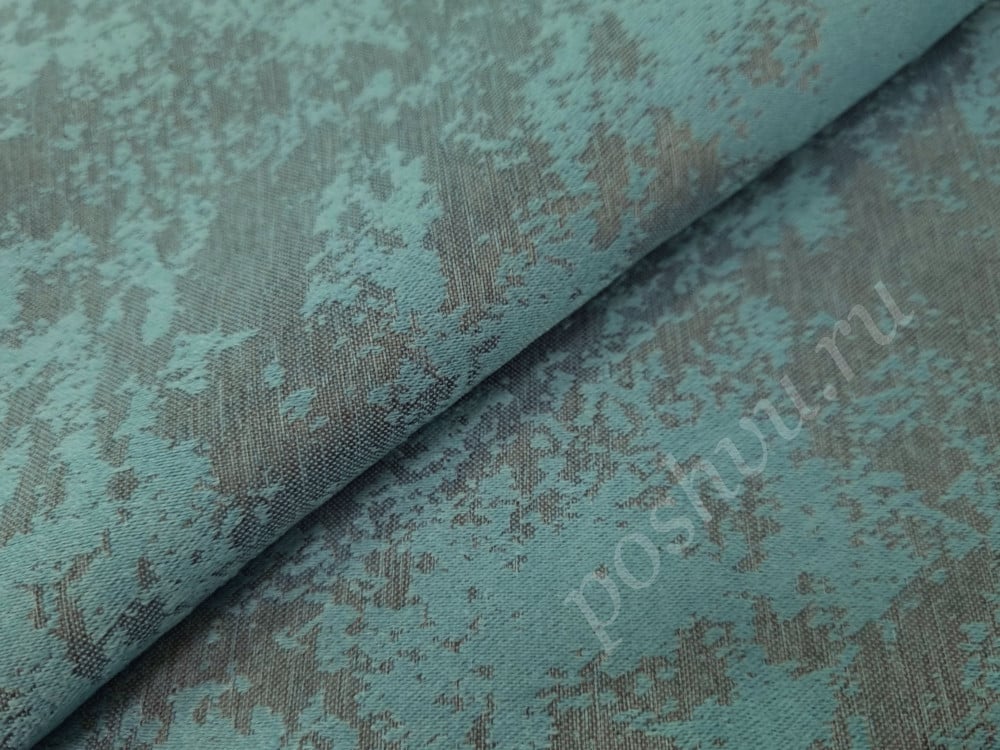 Портьерная ткань софт ИДЕАЛ под мрамор, цвет бирюзовый