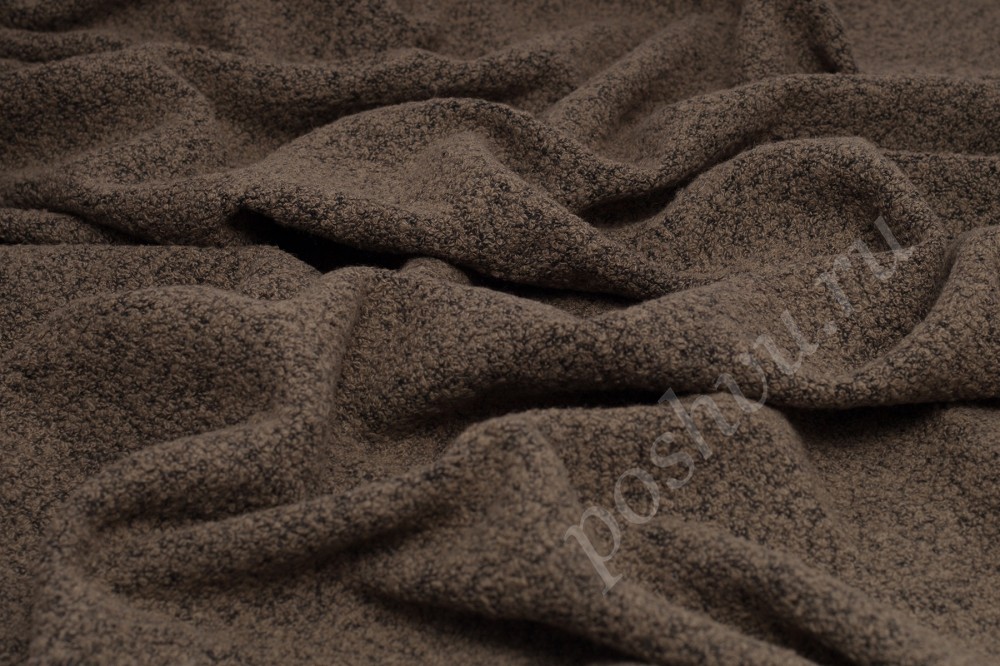 Пальтовая шерстяная ткань, цвет коричневый