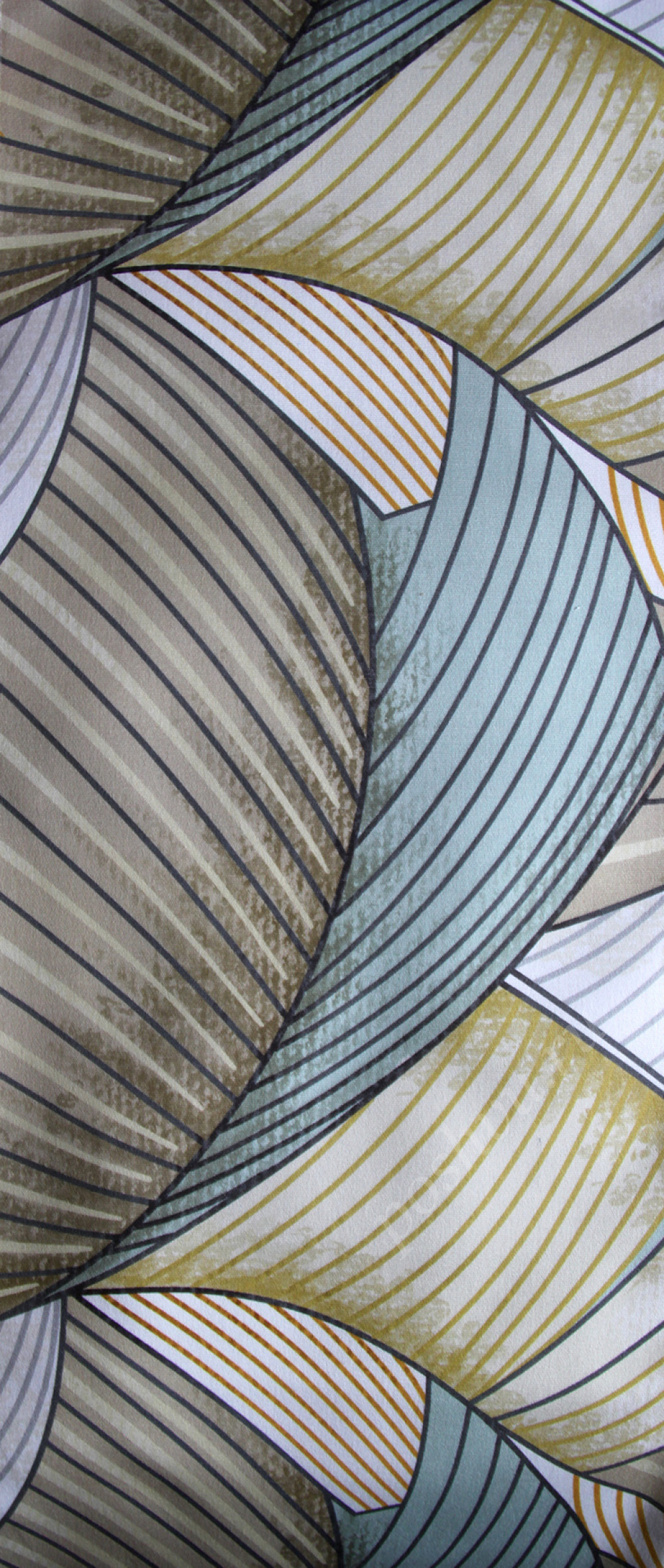 Мебельная ткань OUTDOOR TROPICANA крупные серо-голубые листья (раппорт 64х60см)