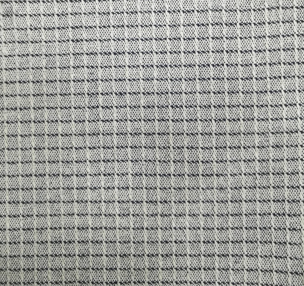 Мебельная ткань жаккард CUADRO черно-серая клетка (раппорт 0,75х0,75см)