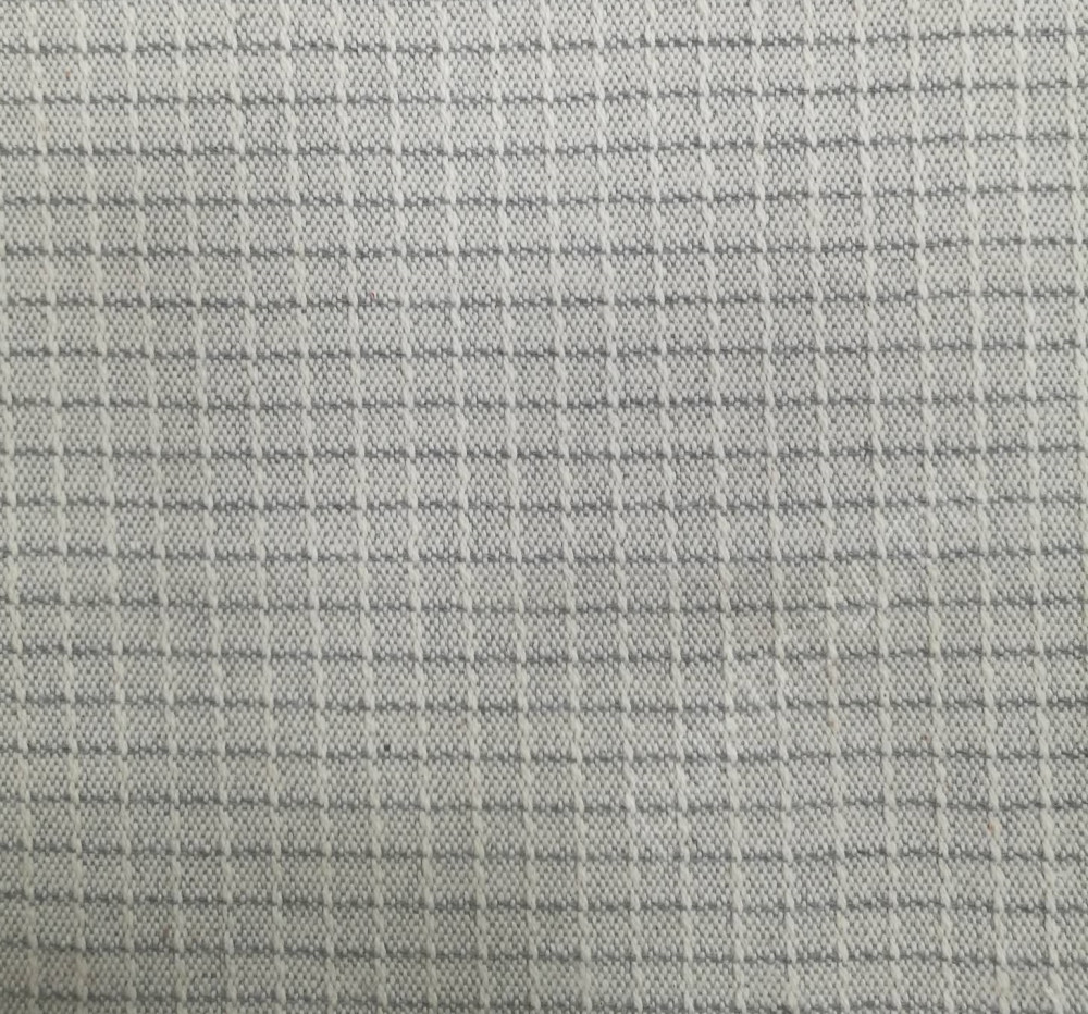 Мебельная ткань жаккард CUADRO серая клетка (раппорт 0,75х0,75см)