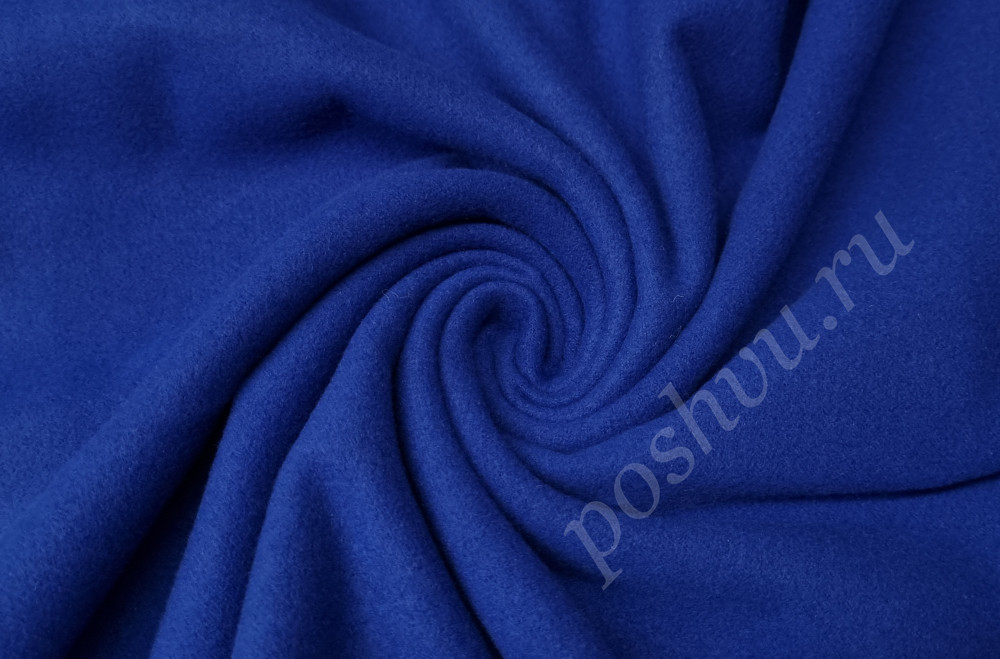 Пальтовая ткань однотонная, синего цвета