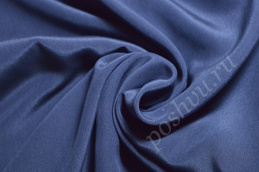 Ткань креповый шелк синего оттенка